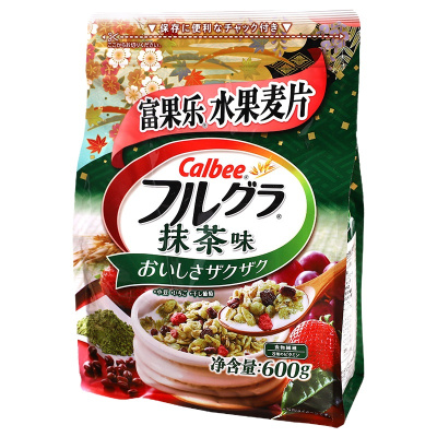 calbee牌富果乐水果麦片(即食谷物)抹茶味600g