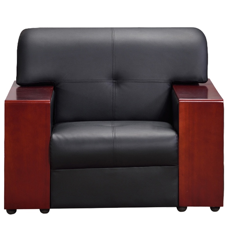 瑞丰杰西皮单人位沙发接待沙发RJ-SF041黑色