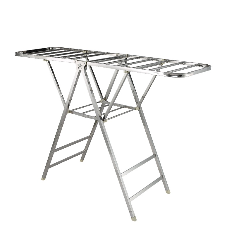 名家优创 晾衣架 全折叠翼型落地晒衣架 阳台户外凉衣杆 不锈钢伸缩晒被架 家用婴儿毛巾被单晾晒架