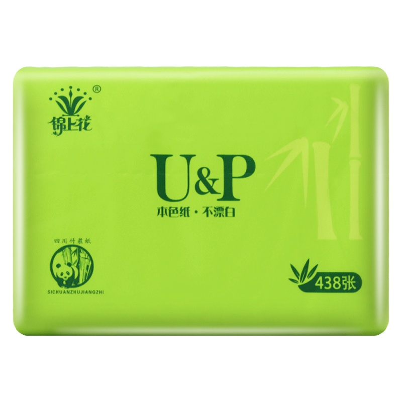锦上花 抽纸超韧3层 6包/提 up绿色卫生纸餐巾纸面巾纸大包实惠装整提
