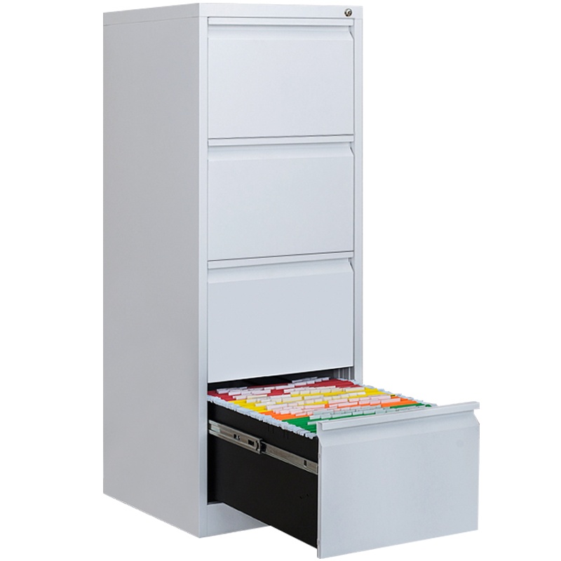 震海 四斗卡箱挂劳柜灰白色鹅颈拉手卡箱铁皮柜FC挂捞柜办公柜A4挂快劳文件柜立式抽屉铁柜