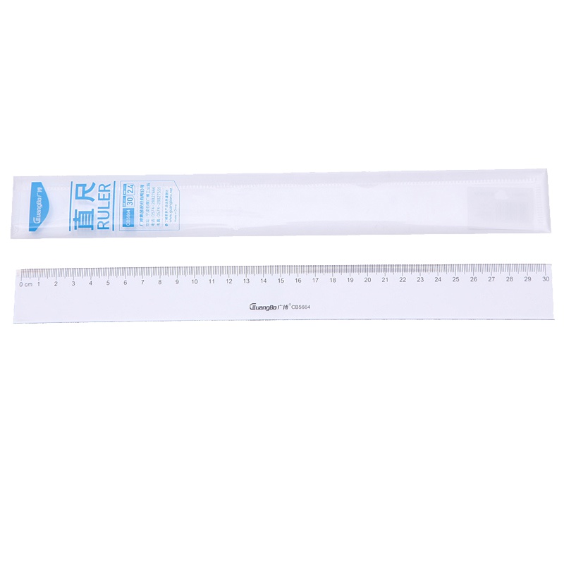 广博(GuangBo)CB5664 30cm塑料直尺10个 透明直尺 厘米尺 刻度尺 尺子 学生学习文具