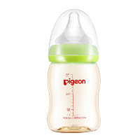贝亲(Pigeon)宽口径 PPSU塑料奶瓶 婴儿160m奶瓶宽口径绿色AA76 SS号奶嘴