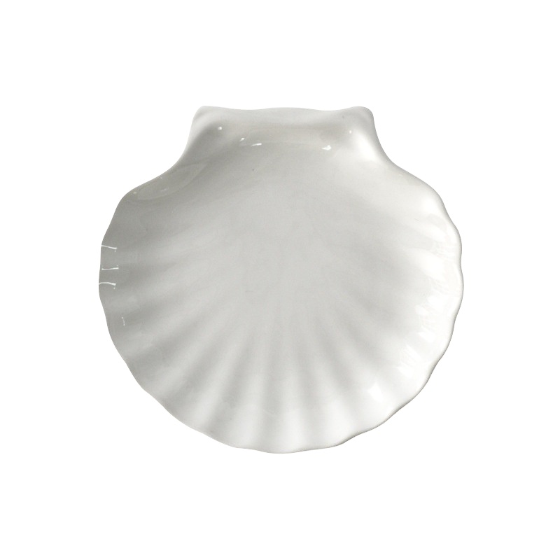 是尚 陶瓷纯白菜盘 扇形菜碟