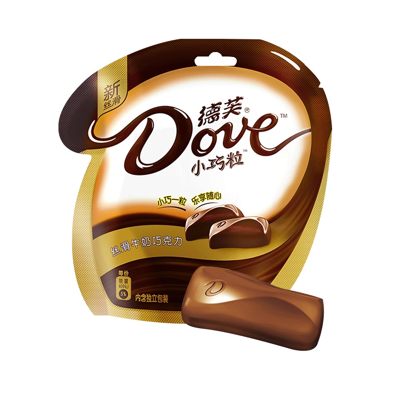 德芙丝滑牛奶巧克力84g袋装休闲零食糖果