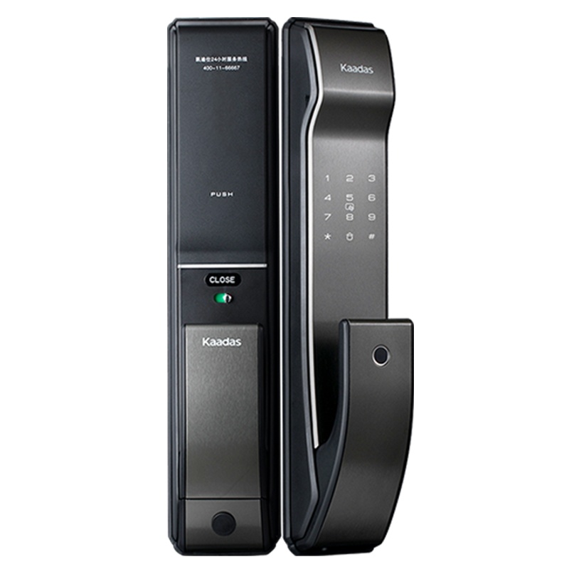 凯迪仕(KAADAS)智能锁K9 星空灰色 智能安防 推拉式家用防盗门锁指纹锁密码锁 电子锁