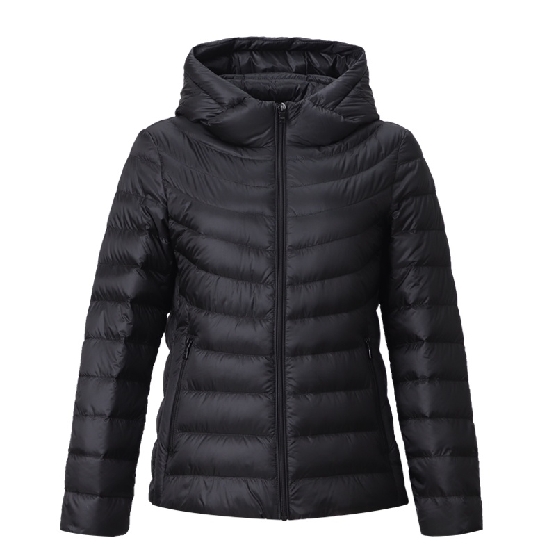 坦博尔羽绒服女2019女装清仓轻薄时尚休闲连帽宽松潮外套 TD18138