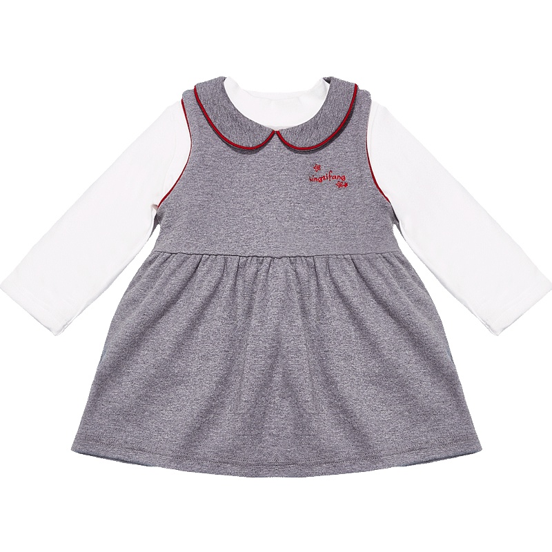 婴姿坊小孩韩版公主裙子秋冬季女童装小女孩长袖连衣裙