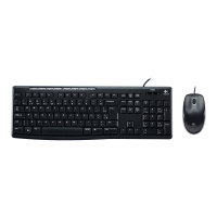 罗技（Logitech）MK200有线键鼠套装USB台式机笔记本电脑多媒体商务办公家用薄膜键盘 黑色