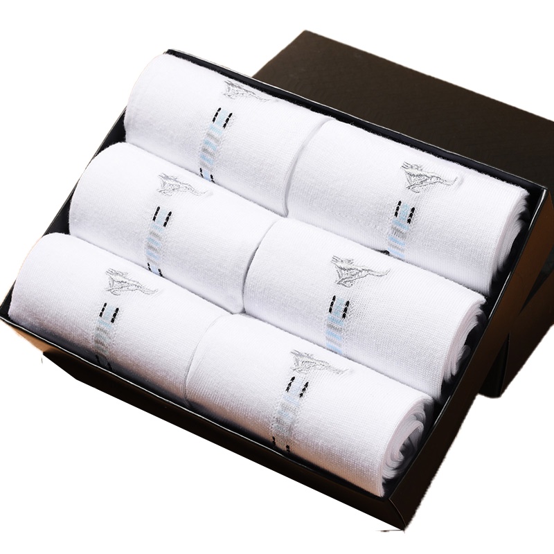 七匹狼 6双盒装袜子男士薄款商务休闲舒适透气纯色男袜短袜运动袜