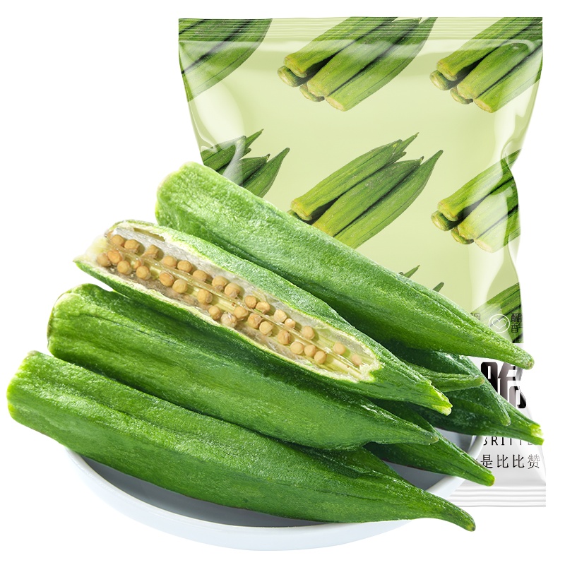 [99元任选12件]欧贝拉秋葵脆50g即食秋葵干果蔬脆片散装脱水蔬菜脆水果干儿童零食品蔬果干