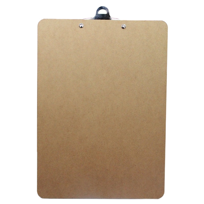 得力 A4原木质感金属蝴蝶夹书写板夹文件夹 棕色9227