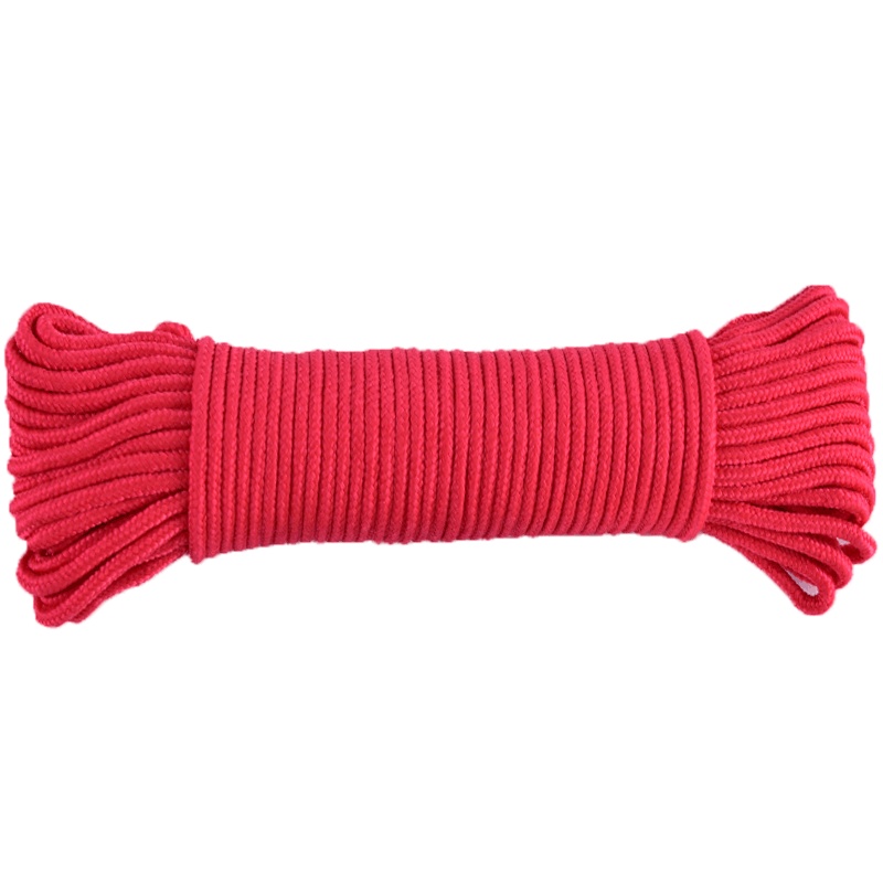 束缚绳子耐磨彩色编织绳装饰捆绑绳尼龙绳晾衣绳塑料绳拉绳抽绳 4mm 30m