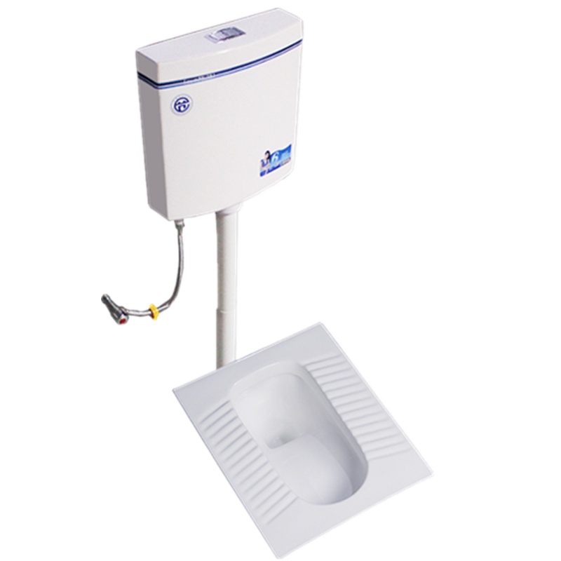 特价家用陶瓷蹲便器冲水箱套装 卫生间带盖板蹲坑便盆防臭翻盖式大便器高温陶瓷前排水巧妈邦