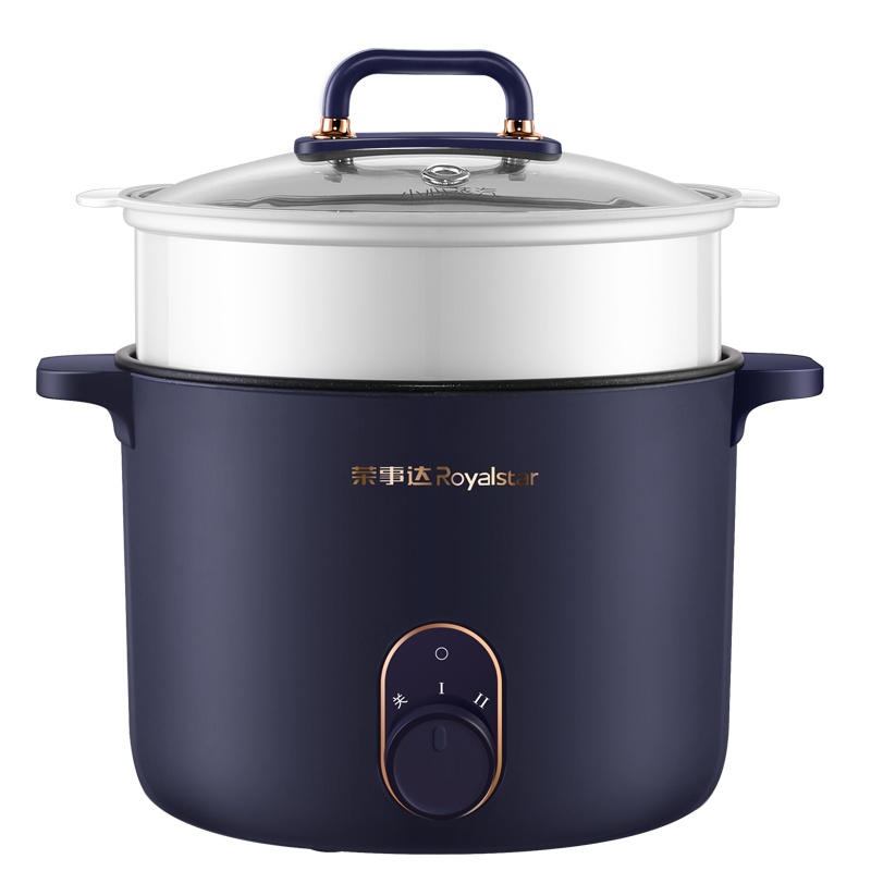 荣事达电火锅小煮锅多功能电热锅学生宿舍煮面锅迷你锅学生宿舍神器寝室电煮锅DZG1517L 带蒸笼