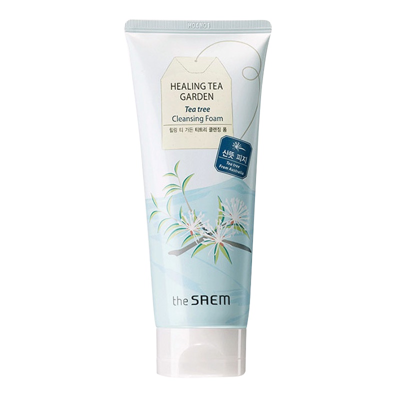 韩国 得鲜(the saem)舒缓茶园茶树洁面霜 150ml 深层清洁毛孔控油补水保湿弹力洗面奶男女通用