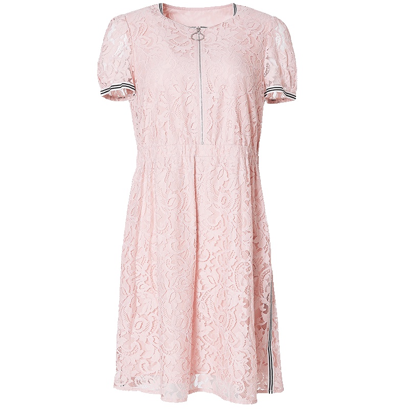 LIEDOW蕾朵2019新款蕾丝连衣裙夏季镂空气质仙女裙中长款a字裙女