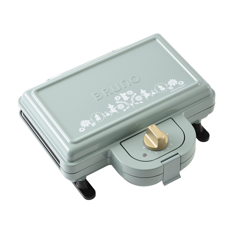 日本bruno姆明限量款Plus轻食机早餐机家用多功能三明治华夫饼烤面包机(标配+鲷鱼烧烤盘+华夫饼烤盘)