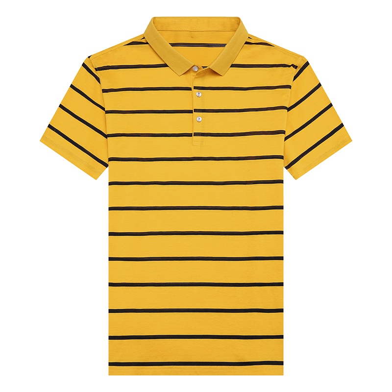 卡帝乐鳄鱼短袖T恤男翻领条纹Polo衫中年男上衣BAB9089