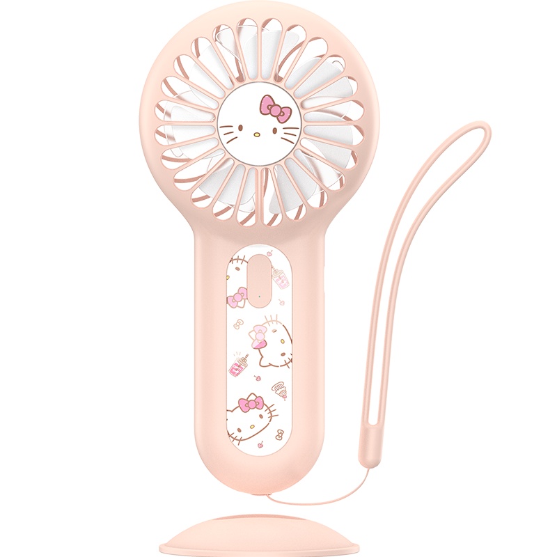 HelloKitty优加手持小风扇小型迷你随身便携式可充电usb风扇静音家用宿舍户外多用立式可爱卡通粉色少女