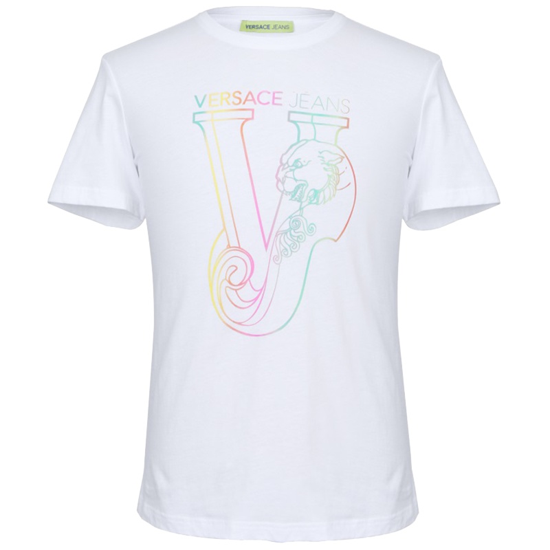 VERSACE JEANS男士白色棉质短袖T恤衫B3GTB74C 36590 003