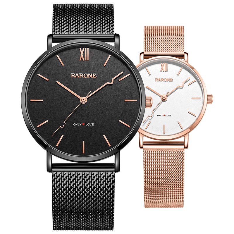 雷诺RARONE心跳简约情侣手表皮带手链礼盒男女对表86006289