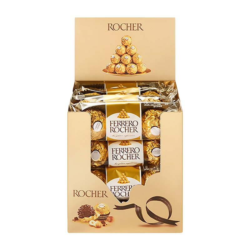 费列罗(Ferrero Rocher)榛果威化糖果巧克力 婚庆喜糖零食 情人节表白礼物 48粒礼盒装600g