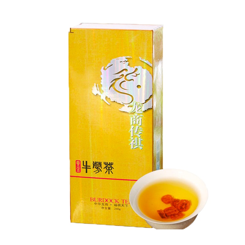 龙商传祺牛蒡茶240g一盒装 福祺天下牛蒡茶滋补茶礼盒送礼品240g两年生黄金牛蒡茶 华东