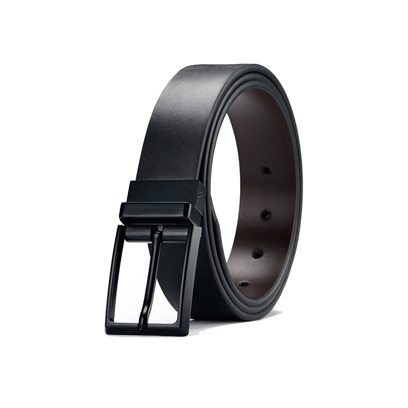 古思奇男士双面可用牛皮休闲时尚腰带旋转扣男士皮带针扣皮带