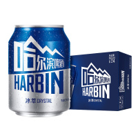 哈尔滨(Harbin)啤酒mini can冰萃小嗨啤255ml*24听整箱装啤酒苏宁自营国产啤酒