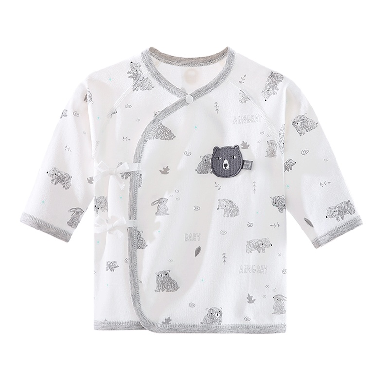 Aengbay新生婴儿儿和尚服宝宝秋衣单件上衣月子衣服初生打底内衣