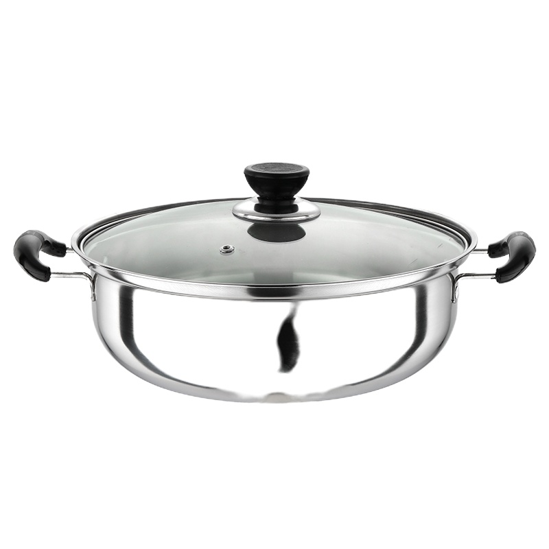 蒸锅不锈钢双层多用专用汤锅家用火锅加厚煤气炉电磁炉多层锅具 28cm汤锅[带盖]