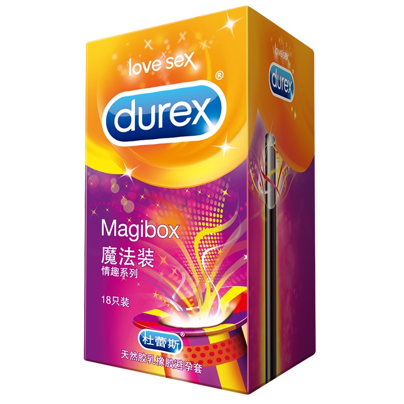 杜蕾斯(Durex) 避孕套 魔法情趣18只+001-3只 凸点螺纹草莓果味型安全套 标准款 男用成人计生用品