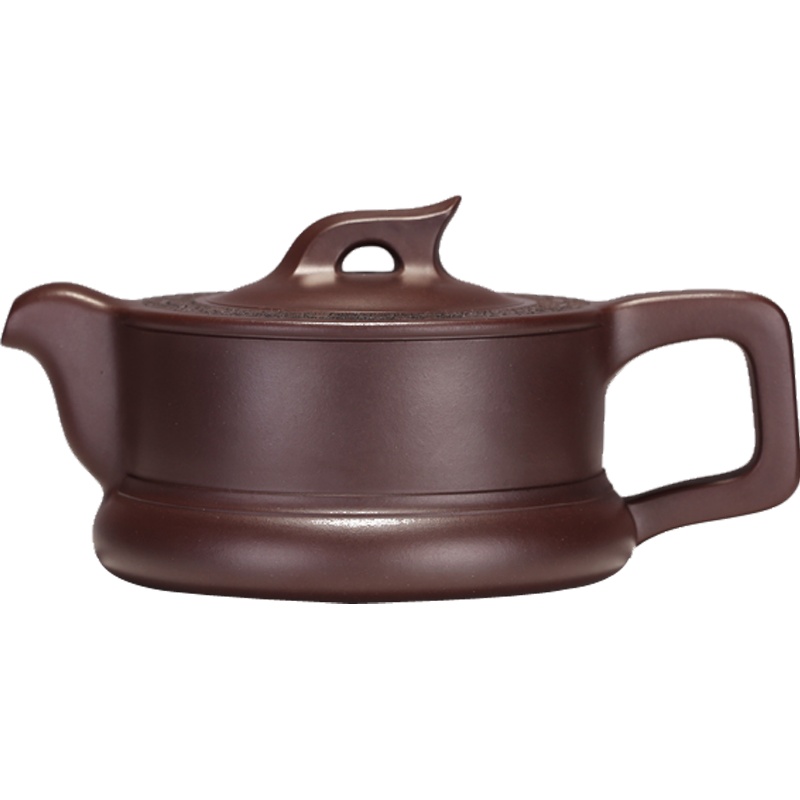 原矿珍藏老紫泥 朱泥吉祥富贵纯全手工紫砂壶套装大师孔祥生 镂空雕花 礼盒套装