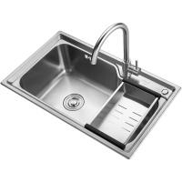 华帝(VATTI) 304不锈钢水槽单槽 拉丝不锈钢洗菜盆 厨房水槽 厨房洗碗盆091103(750*450*235)