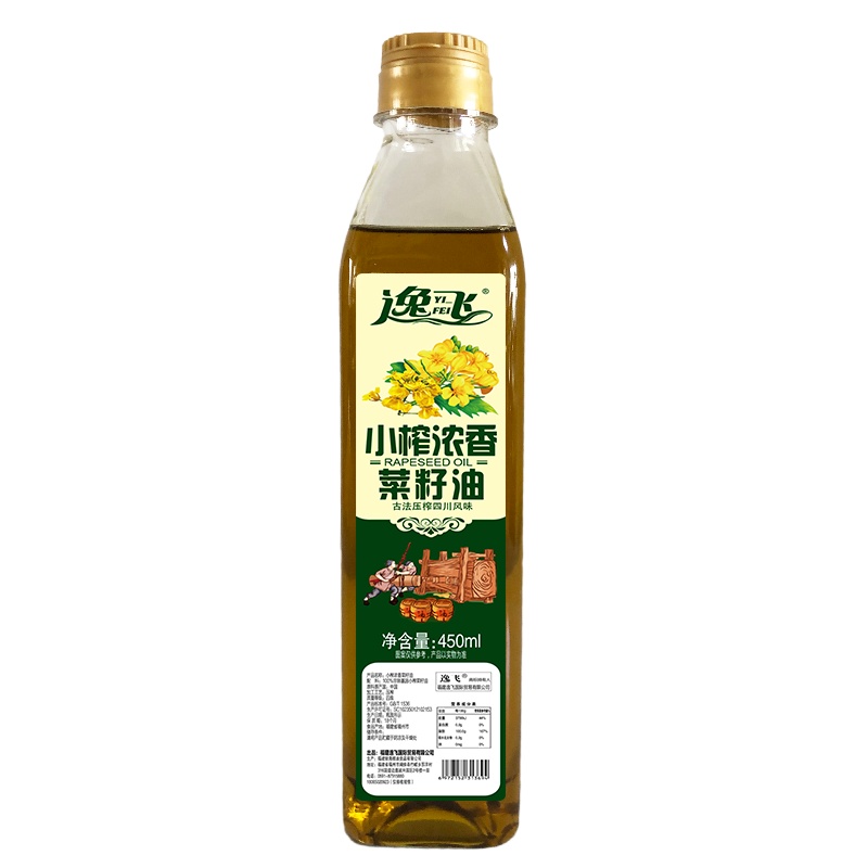 逸飞小榨浓香菜籽油450ml食用油