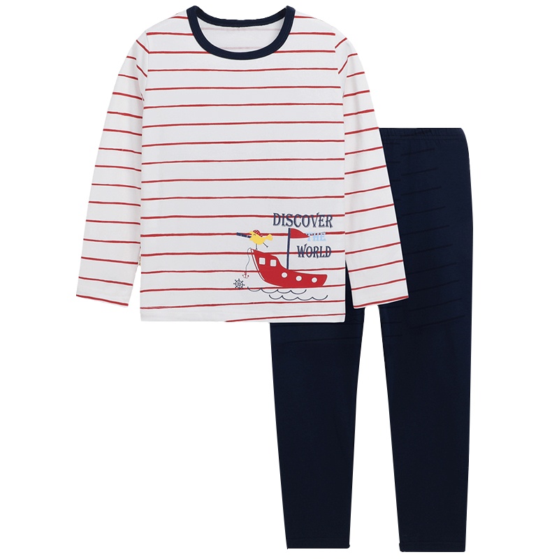 猫人舒适弹力秋上新男童秋衣秋裤纯棉中大童秋低圆领保暖内衣套装