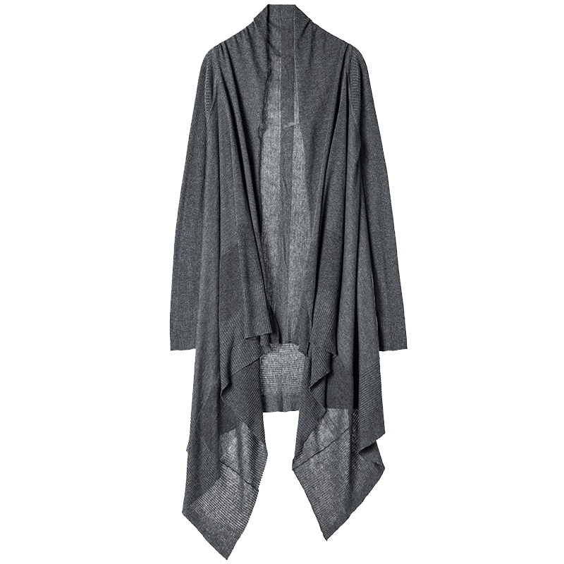 sdeer圣迪奥2018秋装简约纯色不规则针织衫开始空衫女S17183505