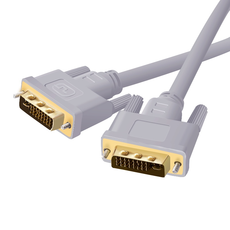 JH晶华 高清电视电脑电视连接线 DVI线 显示器24+1连接线兼容24+5接口 灰色5米H312I