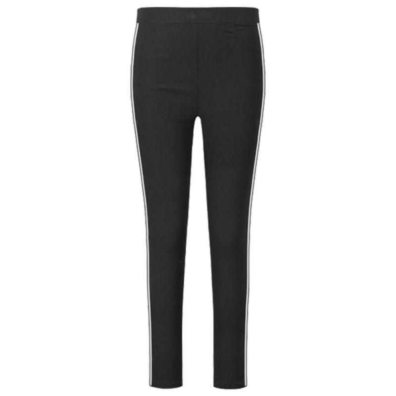 拉夏贝尔夏季新款修身休闲裤女韩版学生百搭直筒长裤子九分打底裤20011885