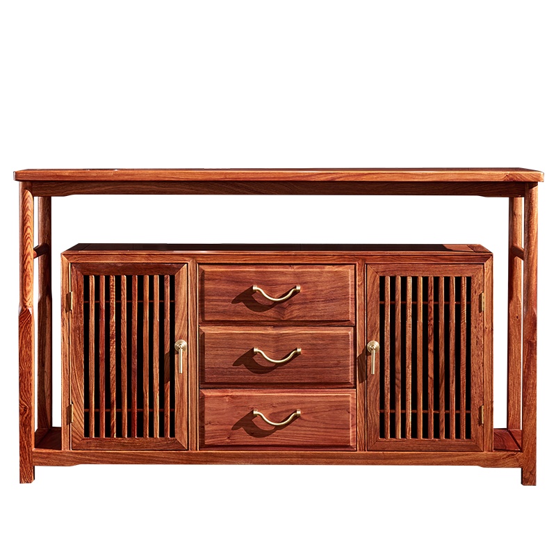 周家庄 红木家具非洲花梨(学名:刺猬紫檀)餐边柜实木餐边柜酒水柜 柜子储物柜 茶水柜