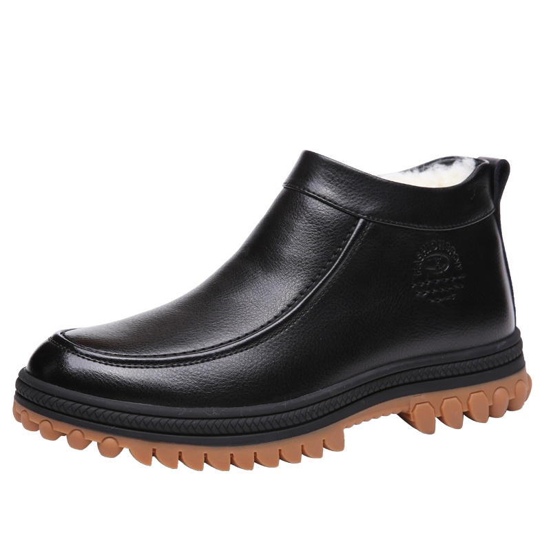 路易克思冬季棉鞋男士加绒加厚保暖高帮鞋男羊毛一体休闲防滑棉皮鞋雪地靴71198