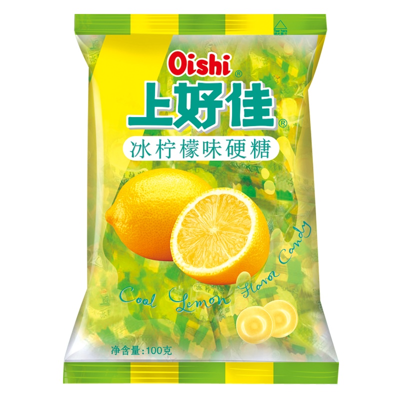 上好佳 硬糖 冰柠檬味 100g 袋装水果味糖果儿童糖