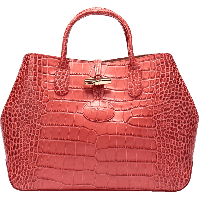 Longchamp 珑骧 女士ROSEAU CROCO系列鳄鱼纹牛皮小号手提包 1986 924