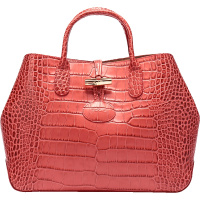 Longchamp 珑骧 女士ROSEAU CROCO系列鳄鱼纹牛皮小号手提包 1986 924