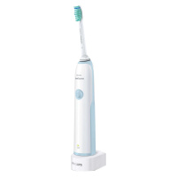 飞利浦(Philips)电动牙刷成人声波震动式 男女充电式清洁牙刷23000转/分钟 一键洁齿HX3216/01蓝色