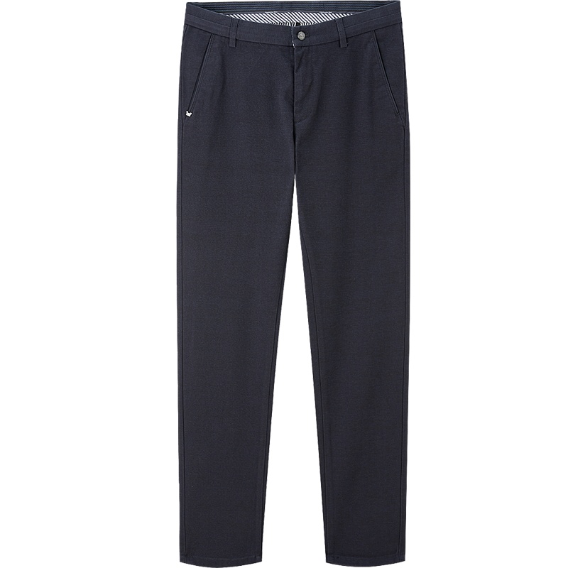 HLA海澜之家舒适中腰休闲裤2019秋季直筒微弹长裤男HKCAD3R266A