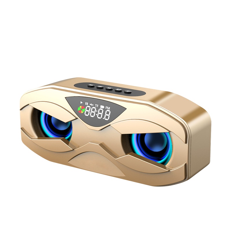 风悦M5蓝牙音箱无线电脑低音炮迷你小音响TF插卡U盘收款语音播报大音量立体声FM收音机 旗舰版 土豪金
