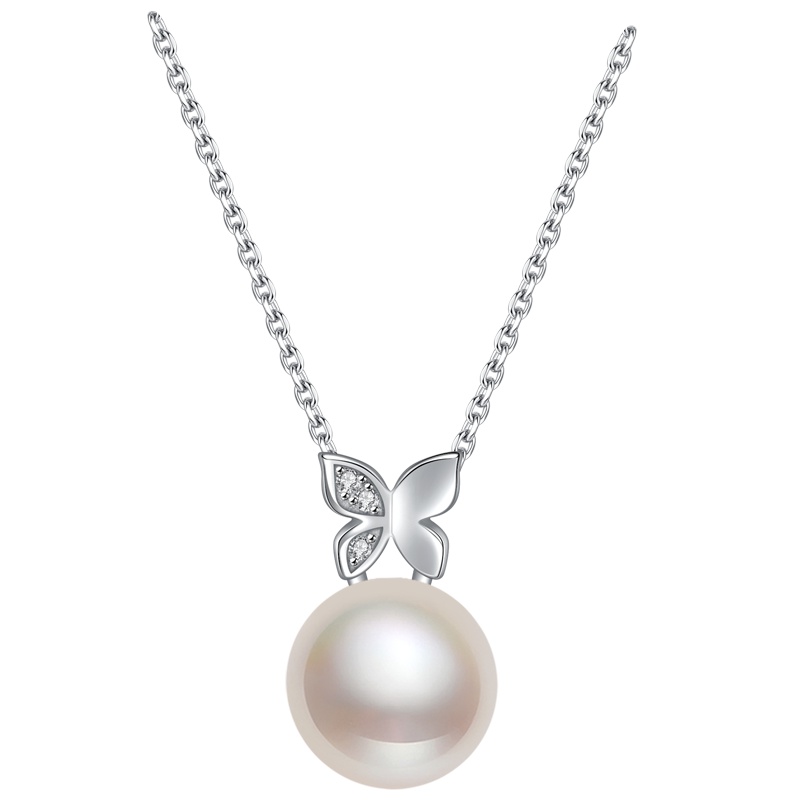 佰色传情brir 蝴蝶S925银项链/珍珠项链