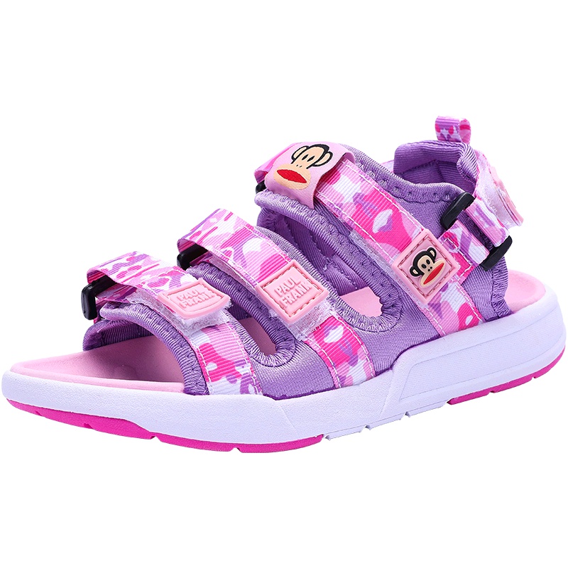 大嘴猴童鞋男童露趾凉鞋2018夏季中大童休闲鞋女孩子沙滩鞋